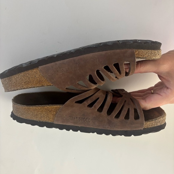 Birkenstock Women’s Brown Leather Strappy Sandals Size 9 US 40 EU shoes - Picture 5 of 9